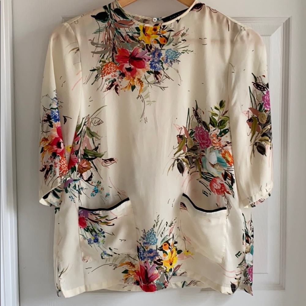 Zara Printed Top, XS.
